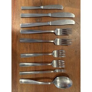 GENSE FACETTE 18-8 Stainless Lot Of 9 Sweden Flatware Vintage MCM
